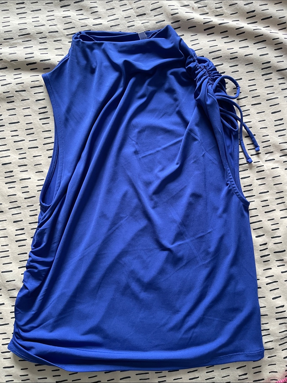 Reitmans Cobalt Blue Mock Neck Ruched Side Tank